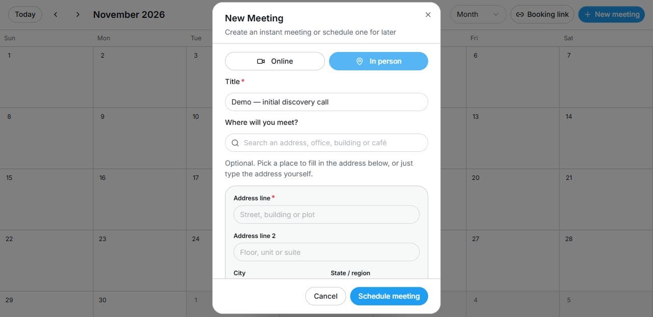3. Prepare an in-person meeting