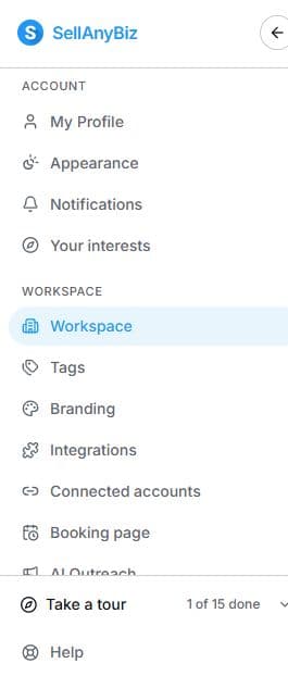1. Apri le impostazioni del workspace