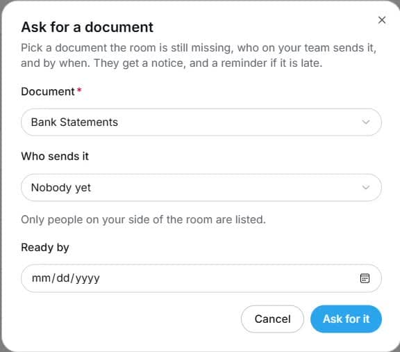 3. Prepara una richiesta documentale precisa