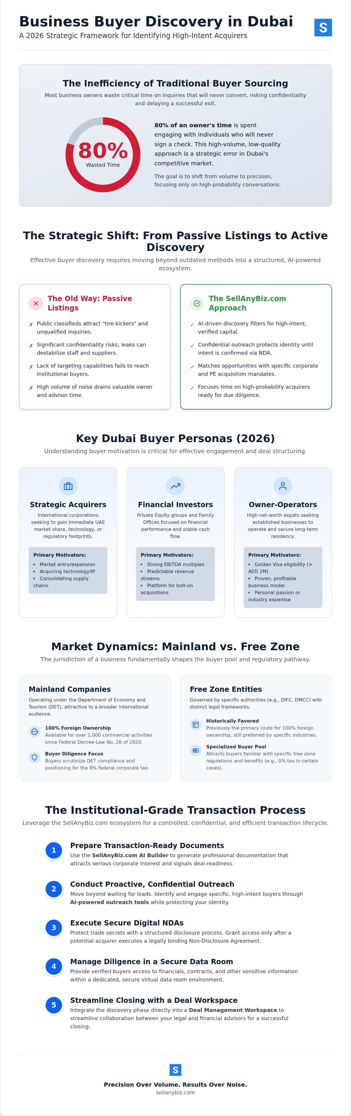 Business Buyer Discovery in Dubai: A Strategic 2026 Guide — infographic