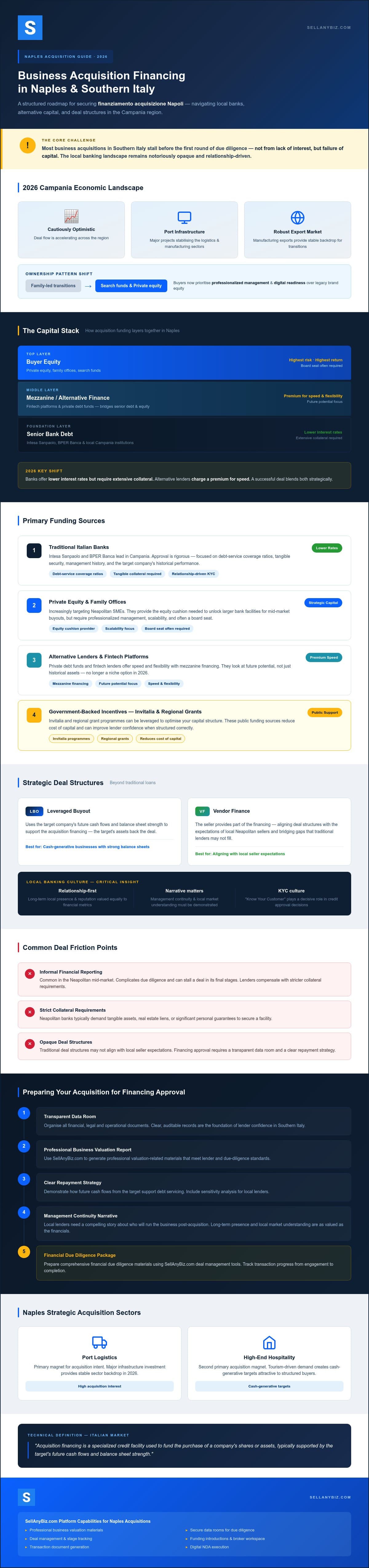 Acquisition Funding Naples: The 2026 Strategic Guide to Business Financing — infographic