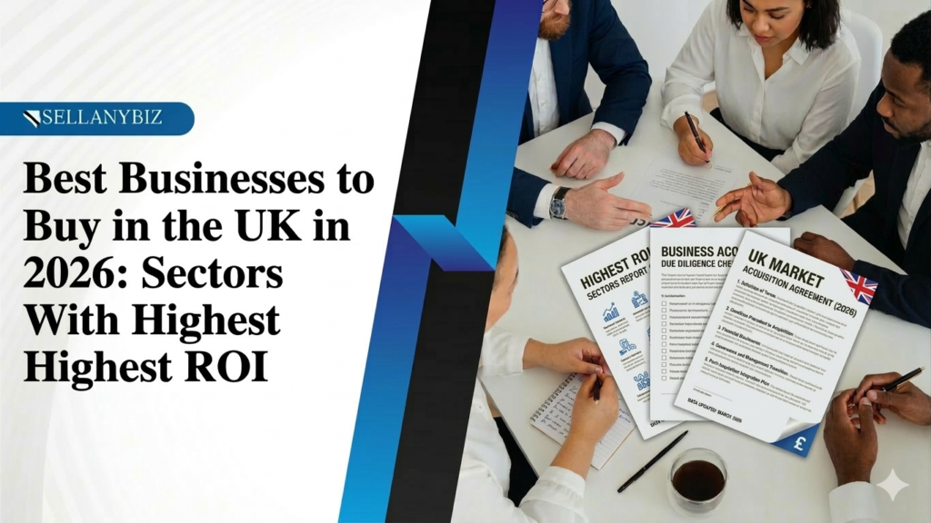 Best businesses to buy in the UK in 2026 — sector ROI comparison chart for SME buyers